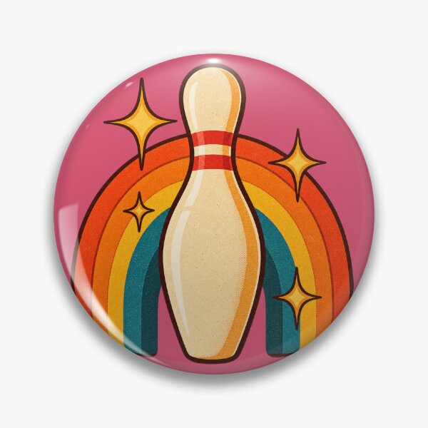 Item preview, Retro 1970s Bowling Pin Rainbow Arc Art – Groovy Vintage Print designed and sold by MagicMakerPh.