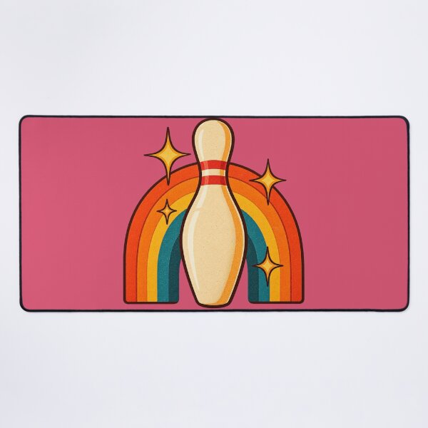 Item preview, Retro 1970s Bowling Pin Rainbow Arc Art – Groovy Vintage Print designed and sold by MagicMakerPh.