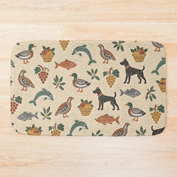 Item preview, Pompeii Mosaic Pattern | Ancient Roman Floor Mosaic with Dogs, Fish, Birds and Grapes designed and sold by StickyGuys.
