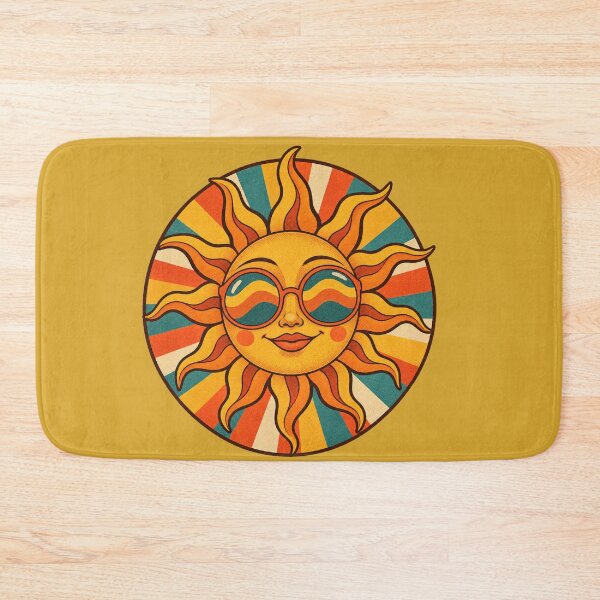 Item preview, Retro 1970s Sun Sunburst Background Art – Groovy Vintage Print designed and sold by MagicMakerPh.
