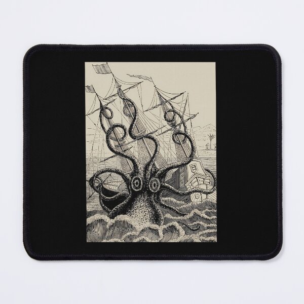 Item preview, Vintage-Kraken-Attacking-Ship-Illustration designed and sold by selfrapozax.