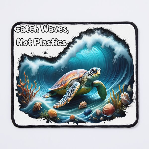 Item preview, Sea Turtle Ocean Waves – Catch Waves Not Plastics designed and sold by DigiArt8Design.