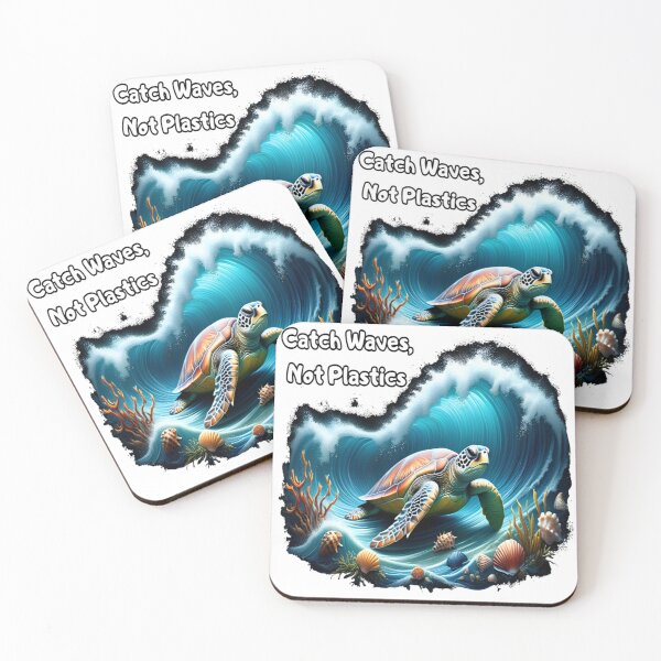 Item preview, Sea Turtle Ocean Waves – Catch Waves Not Plastics designed and sold by DigiArt8Design.