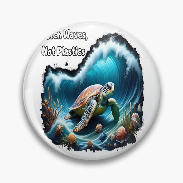 Item preview, Sea Turtle Ocean Waves – Catch Waves Not Plastics designed and sold by DigiArt8Design.