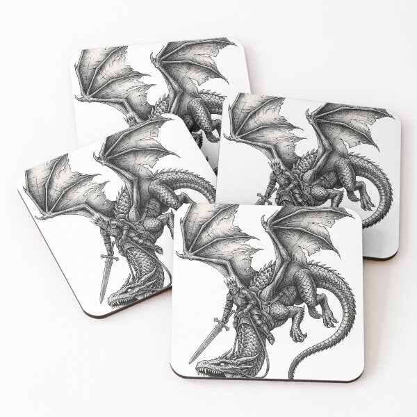 Item preview, Dragon Rider Knight - Diving Dragon with Crowned Warrior Art designed and sold by DragonSerpent Ink.