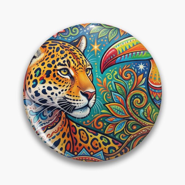 Item preview, Jaguar and Toucan Mandala Art designed and sold by TicoInk.