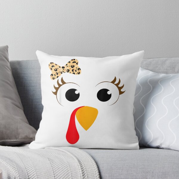 Item preview, Turkey Face Girl Leopard Bow Thanksgiving Costume Turkey T-Shirt designed and sold by KeathyArt.