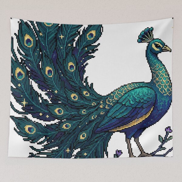 Item preview, Peacock Constellation — Celestial Pixel Art designed and sold by PixelBrujeria.