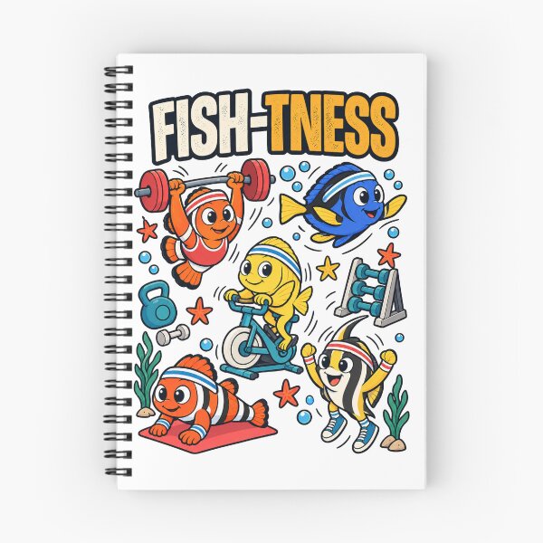 Item preview, Fish-Tness Funny Workout Fish Cartoon designed and sold by meesara.