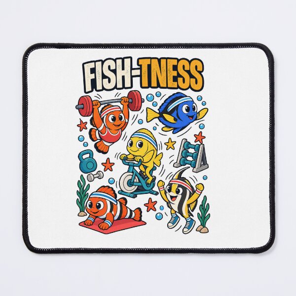 Item preview, Fish-Tness Funny Workout Fish Cartoon designed and sold by meesara.