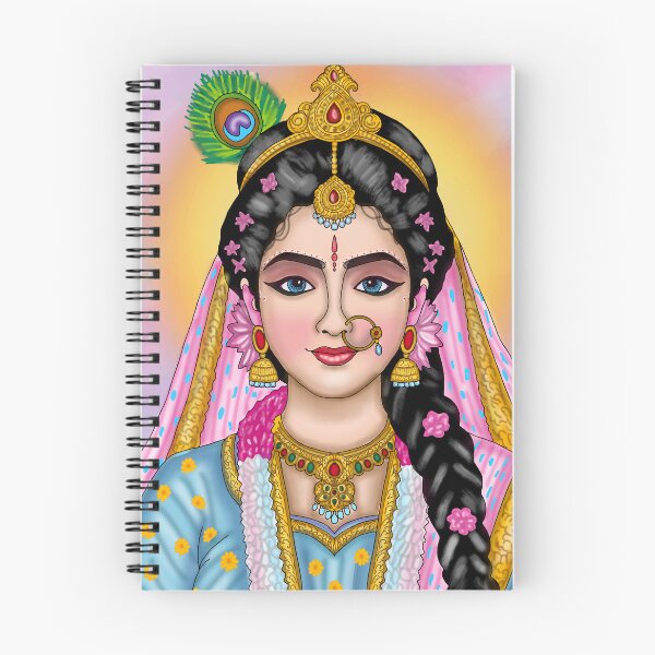 Item preview, Dibujo digital de la diosa Radha | Arte devocional hindú de Radha Krishna designed and sold by Harshit_Digital_Arts.