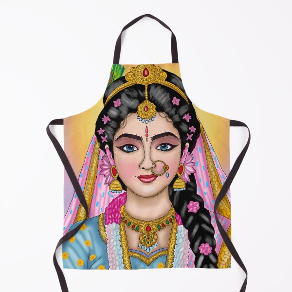 Item preview, Goddess Radha Digital Drawing | Radha Krishna Hindu Devotional Art designed and sold by Harshit_Digital_Arts.