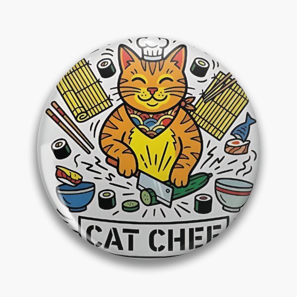 Item preview, Orange Tabby Sushi Chef designed and sold by PictoVibe.