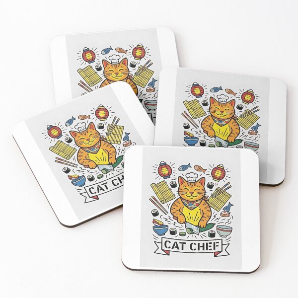 Item preview, Orange Tabby Sushi Chef designed and sold by PictoVibe.