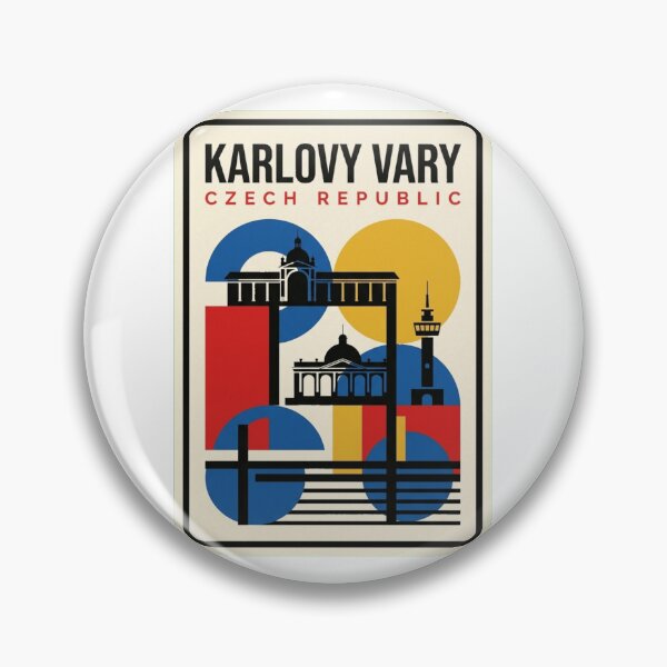 Item preview, Retro Karlovy Vary Bauhaus Geometric Skyline designed and sold by k3rstman1.