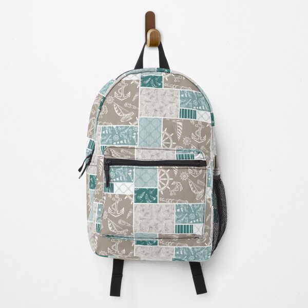 Item preview, Quilt Design Nautical Charcoal Sketches Collection- Features Netting, Stripes, Nautical Items, and Lighthouse Designs-Bluegreen and Driftwood designed and sold by PD-Coastal.