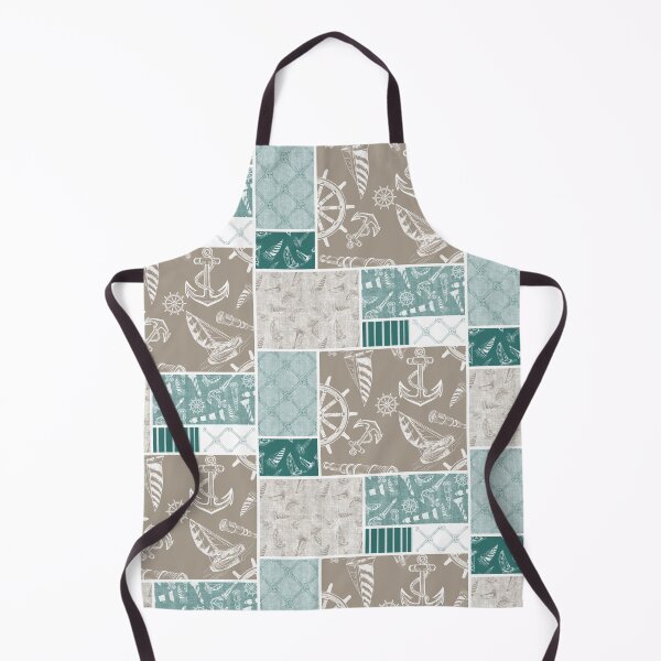 Item preview, Quilt Design Nautical Charcoal Sketches Collection- Features Netting, Stripes, Nautical Items, and Lighthouse Designs-Bluegreen and Driftwood designed and sold by PD-Coastal.