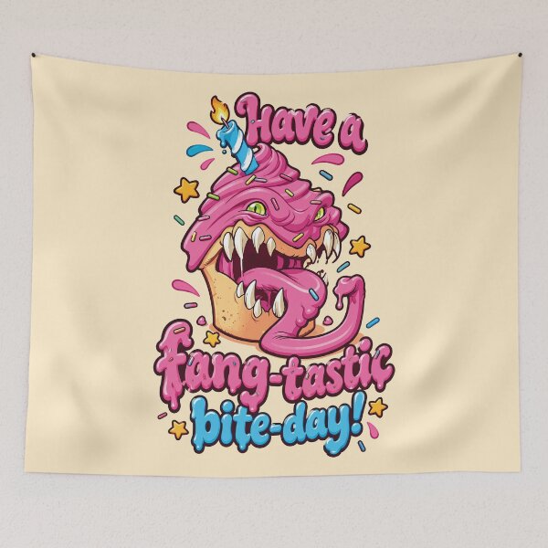 Item preview, Have a Fang-tastic Bite-Day! Monster Cupcake Birthday designed and sold by digijob.