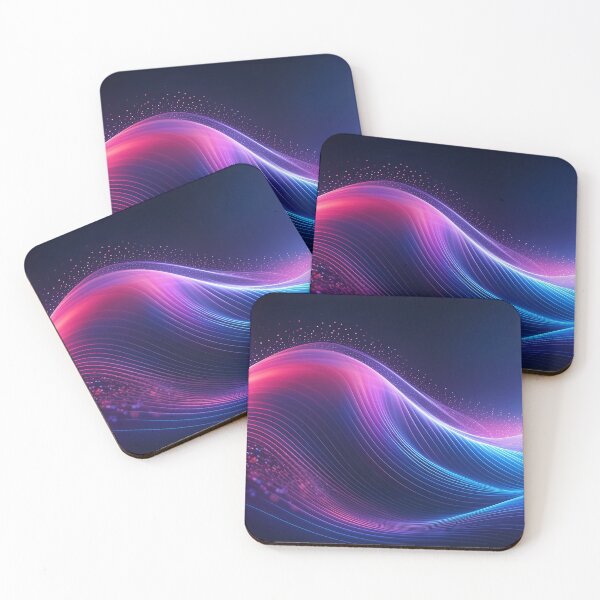 Item preview, Vibrant waves of blue and pink light flow in a dynamic, abstract pattern designed and sold by homydesign.