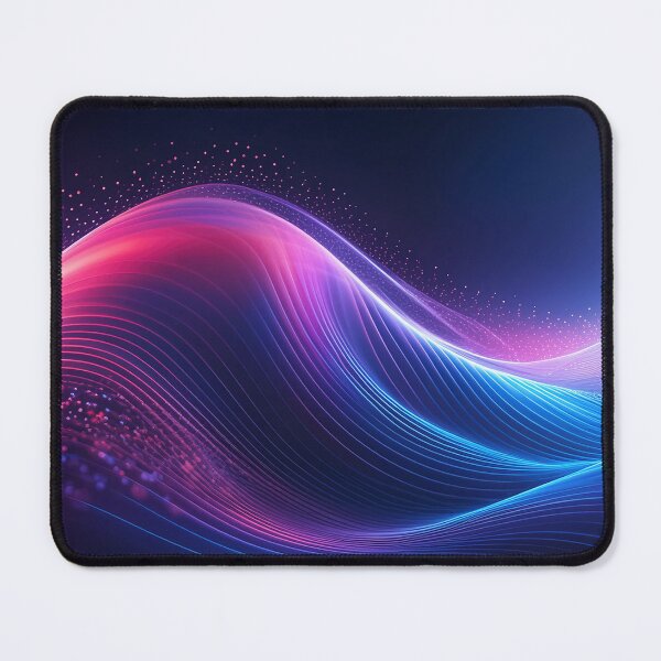 Item preview, Vibrant waves of blue and pink light flow in a dynamic, abstract pattern designed and sold by homydesign.