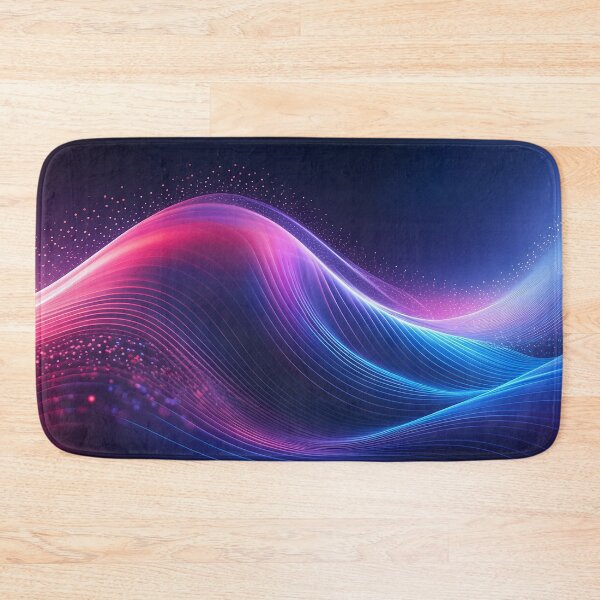 Item preview, Vibrant waves of blue and pink light flow in a dynamic, abstract pattern designed and sold by homydesign.