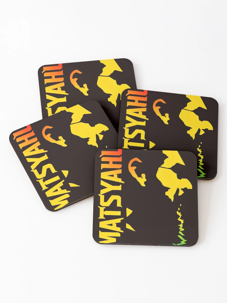Thumbnail 1 of 5, Coasters (Set of 4), MATISYAHU Vertical Rasta Color Silhouette designed and sold by Patternisyours.