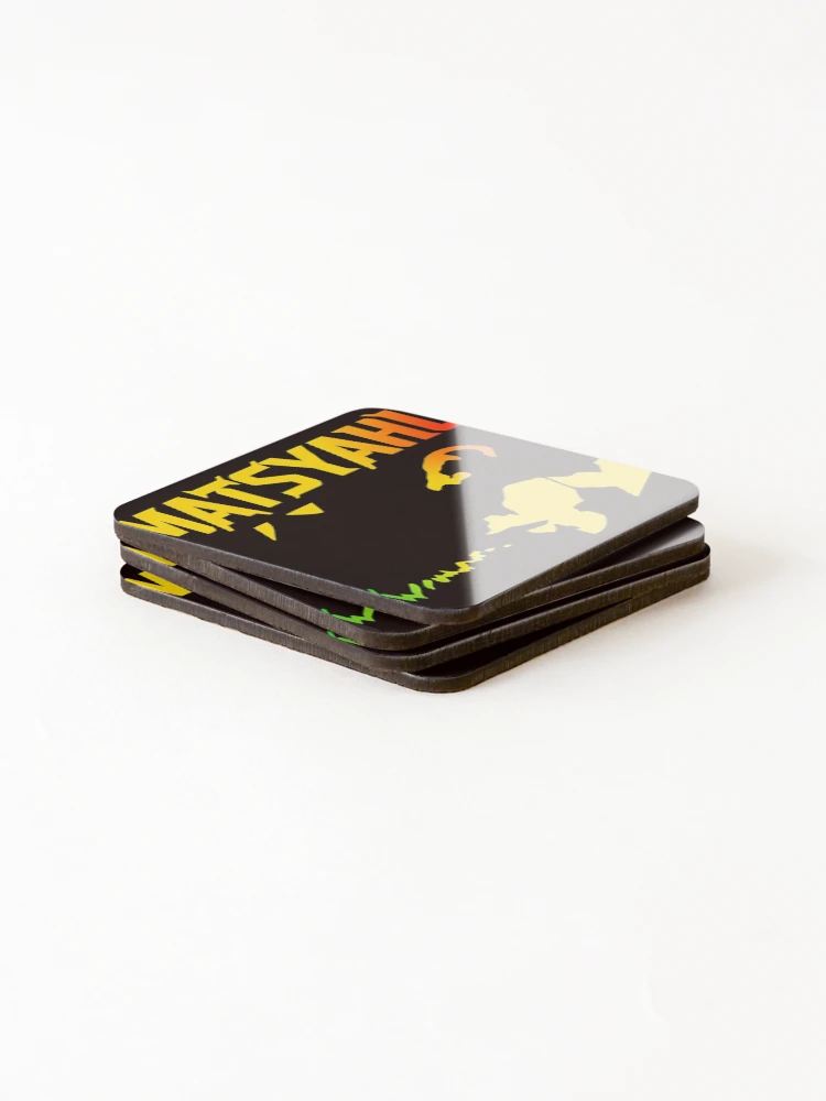 Thumbnail 4 of 5, Coasters (Set of 4), MATISYAHU Vertical Rasta Color Silhouette designed and sold by Patternisyours.