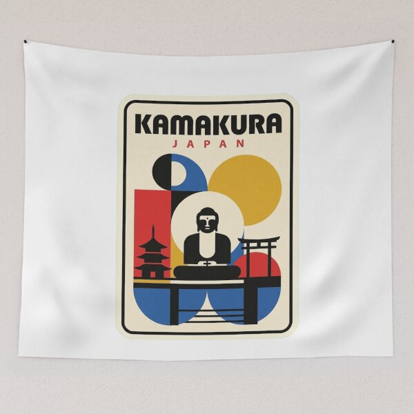 Item preview, Retro Kamakura Bauhaus Geometric Skyline designed and sold by k3rstman1.