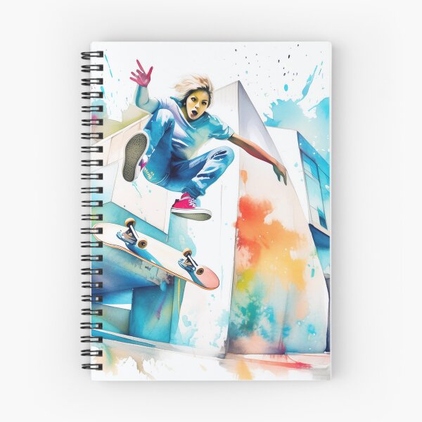 Item preview, Skateboarding scene with dynamic pose and splashes of color designed and sold by homydesign.