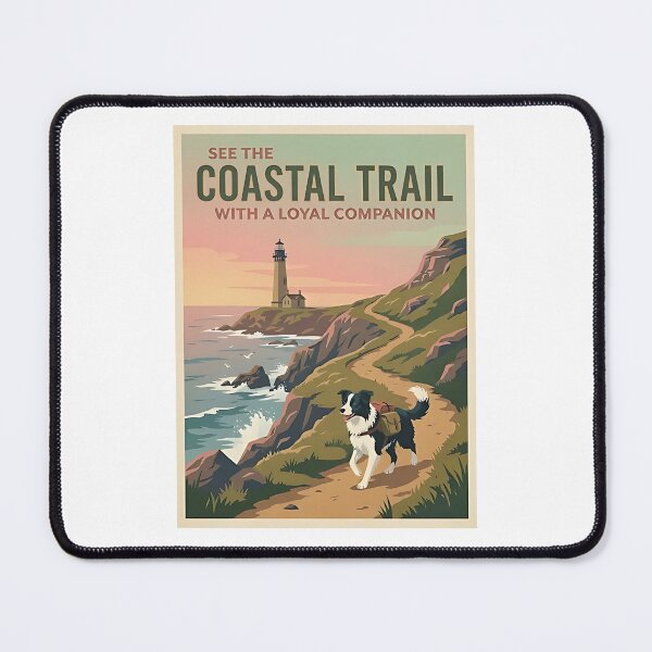 Item preview, Border Collie Lighthouse Hiker designed and sold by PictoVibe.