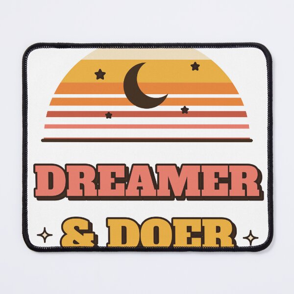 Item preview, Dreamer and Doer - Retro Sunset Moon Typography designed and sold by Playful Paper Club.