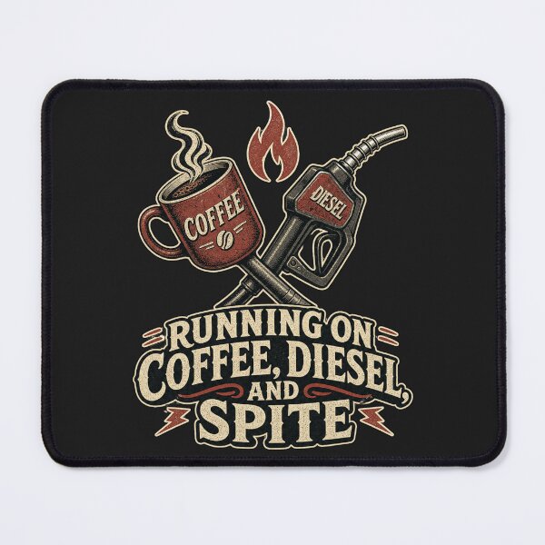 Aperçu de l'œuvre T-shirt « Running on Coffee Diesel And Spite », T-shirt humoristique pour chauffeur routier, T-shirt sur le thème du café pour routiers, T-shirt cadeau pour routiers, Graphisme Diesel vintage créée et vendue par TshirtsLabs.