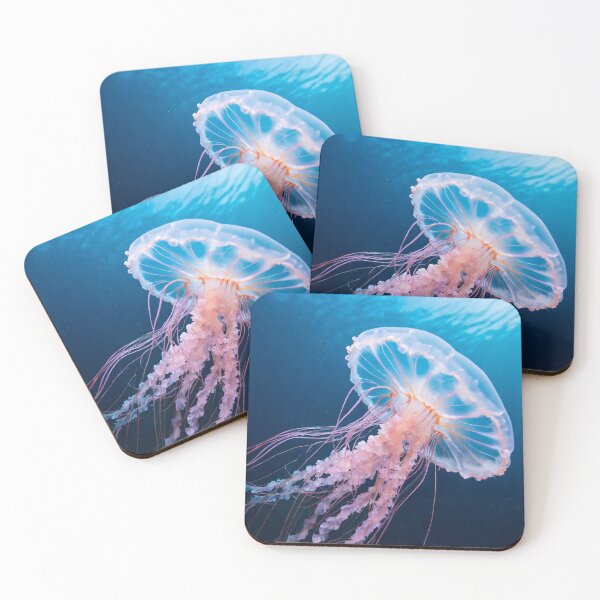 Item preview, Vivid jellyfish floating gracefully underwater, showcasing nature’s link with generative AI designed and sold by homydesign.