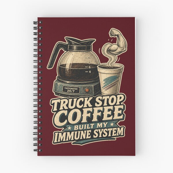 Item preview, Truck Stop Coffee Built My Immune System Shirt, Funny Truck Driver T-Shirt, Trucker Coffee Humor Tee, Trucker Gift Shirt, Vintage Coffee Pot Graphic designed and sold by TshirtsLabs.