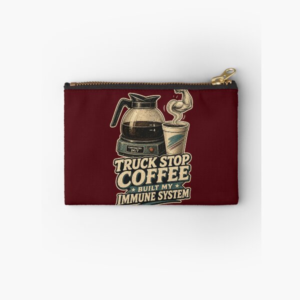 Item preview, Truck Stop Coffee Built My Immune System Shirt, Funny Truck Driver T-Shirt, Trucker Coffee Humor Tee, Trucker Gift Shirt, Vintage Coffee Pot Graphic designed and sold by TshirtsLabs.