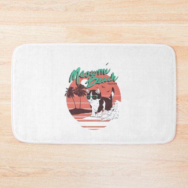Item preview, Meowmi Beach Funny Surfing Cat Sunset designed and sold by RaaMuukk1.