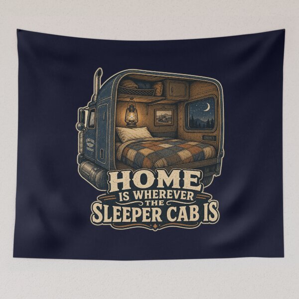 Item preview, Home Is Wherever The Sleeper Cab Is Shirt, Funny Truck Driver T-Shirt, Long Haul Trucker Tee, Trucker Gift Shirt, Vintage Sleeper Cab Graphic designed and sold by TshirtsLabs.