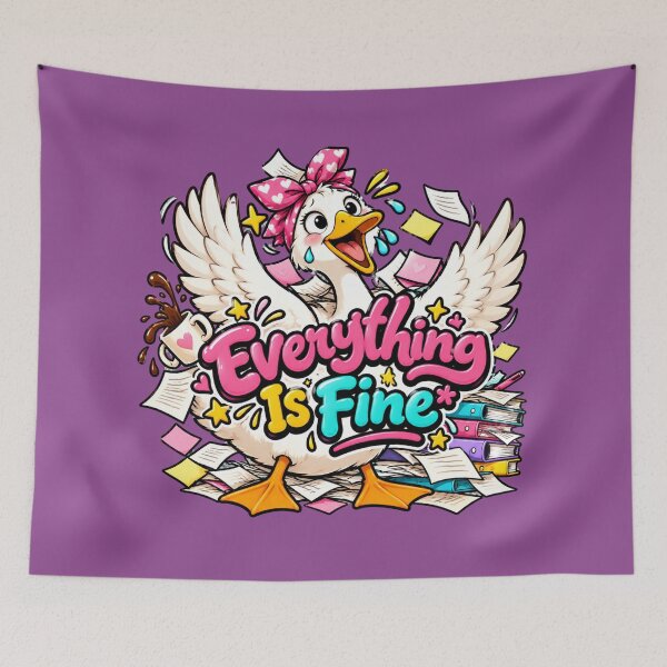 Item preview, Everything Is Fine Funny Chaotic Goose designed and sold by HANG ON STUDIO .