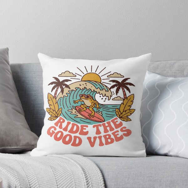 Item preview, Retro Surfing Frog Ride The Good Vibes designed and sold by cannsuh.
