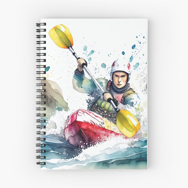 Item preview, A dynamic watercolor of a kayaker in rough waters designed and sold by homydesign.