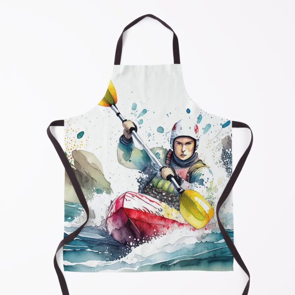 Item preview, A dynamic watercolor of a kayaker in rough waters designed and sold by homydesign.