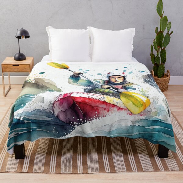 Artikelvorschau, Ein dynamisches Aquarell eines Kajakfahrers in rauer See entworfen und verkauft von homydesign.