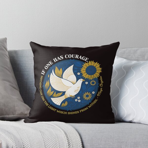 Item preview, Courage Light Dove Floral Quote designed and sold by CuteartBySakura.