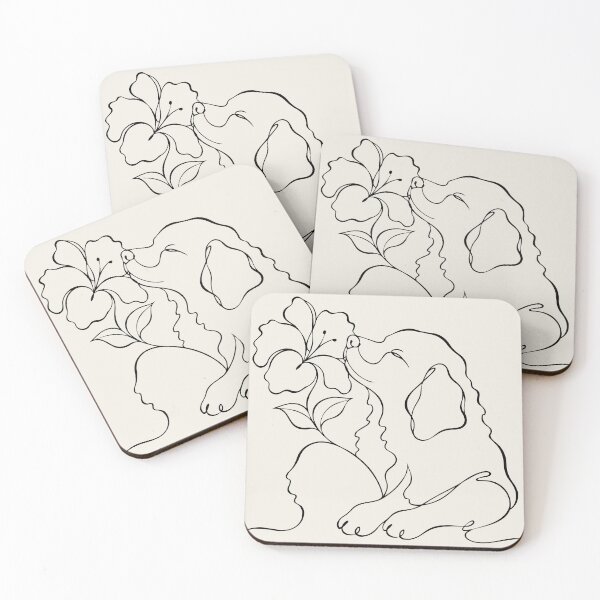 Item preview, Cute Flower Dog One Line Drawing Minimalist Art designed and sold by FemmePod.