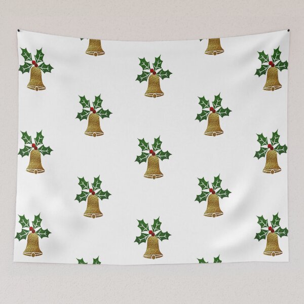 Item preview, Gold Bell Ornament with holly, designed and sold by aldona.