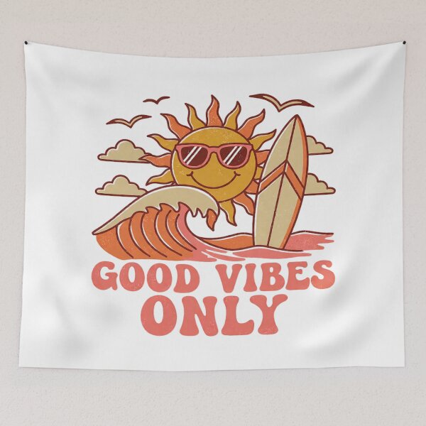 Item preview, Good Vibes Only Retro Surf Summer Sun Design designed and sold by cannsuh.
