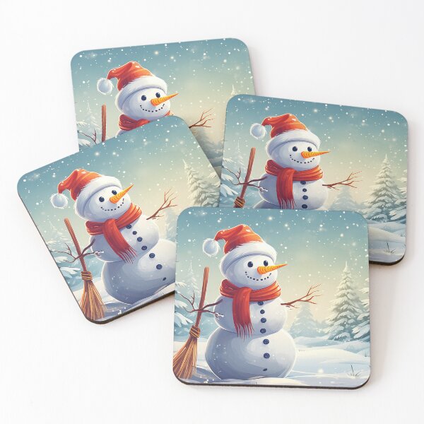Item preview, A cheerful snowman stands in a snowy landscape designed and sold by homydesign.