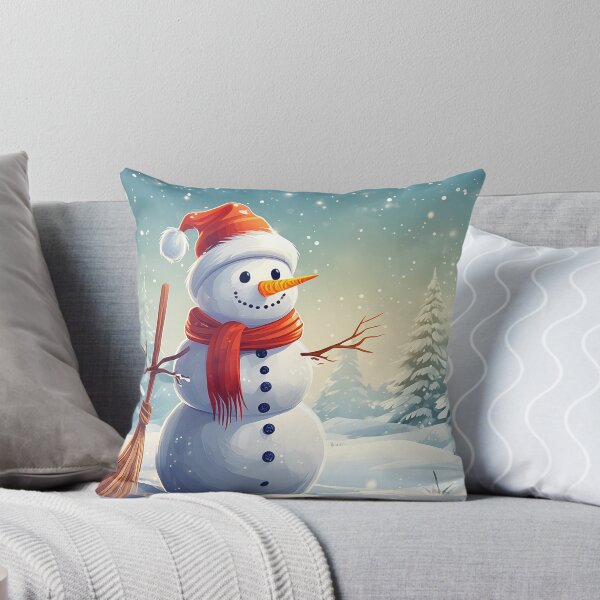 Item preview, A cheerful snowman stands in a snowy landscape designed and sold by homydesign.