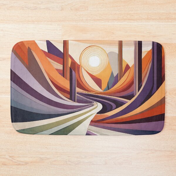 Item preview, A vibrant abstract landscape features swirling patterns and a central glowing orb designed and sold by homydesign.
