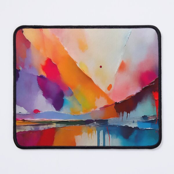 Item preview, A vibrant abstract painting with flowing shapes in warm and cool colors, reminiscent of a landscape designed and sold by homydesign.